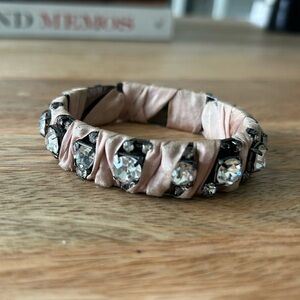 J. Crew Light Pint and Dark Silver Crystal Bracelet